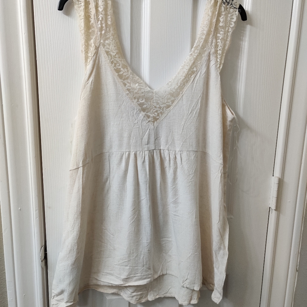 Umgee Cream Lace Detail Camisole